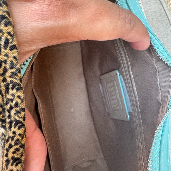 NWT Coach CT765 Signature Jacquard Carmen Shoulder Bag Handbag Faded Blue New - Picture 5 of 7